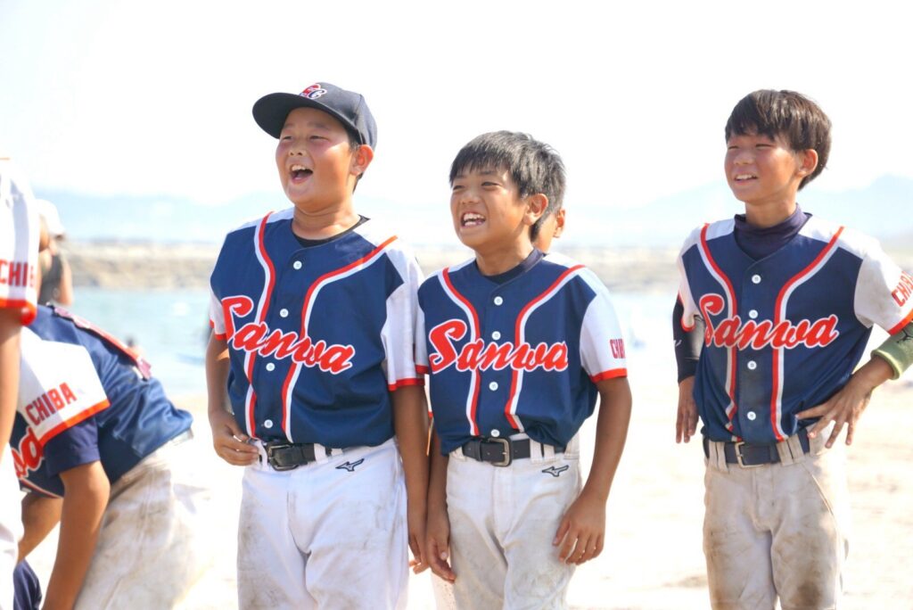 海でリレー②　千葉県市原市　少年野球チーム　三和クラブ活動記録