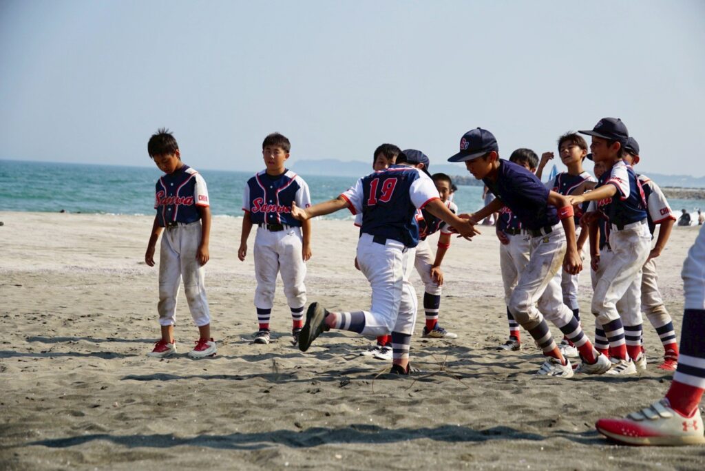 海でリレー④　千葉県市原市　少年野球チーム　三和クラブ活動記録