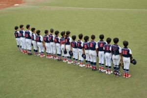 2025年コスモス大会　整列した様子　千葉県市原市　少年野球チーム　三和クラブ活動記録